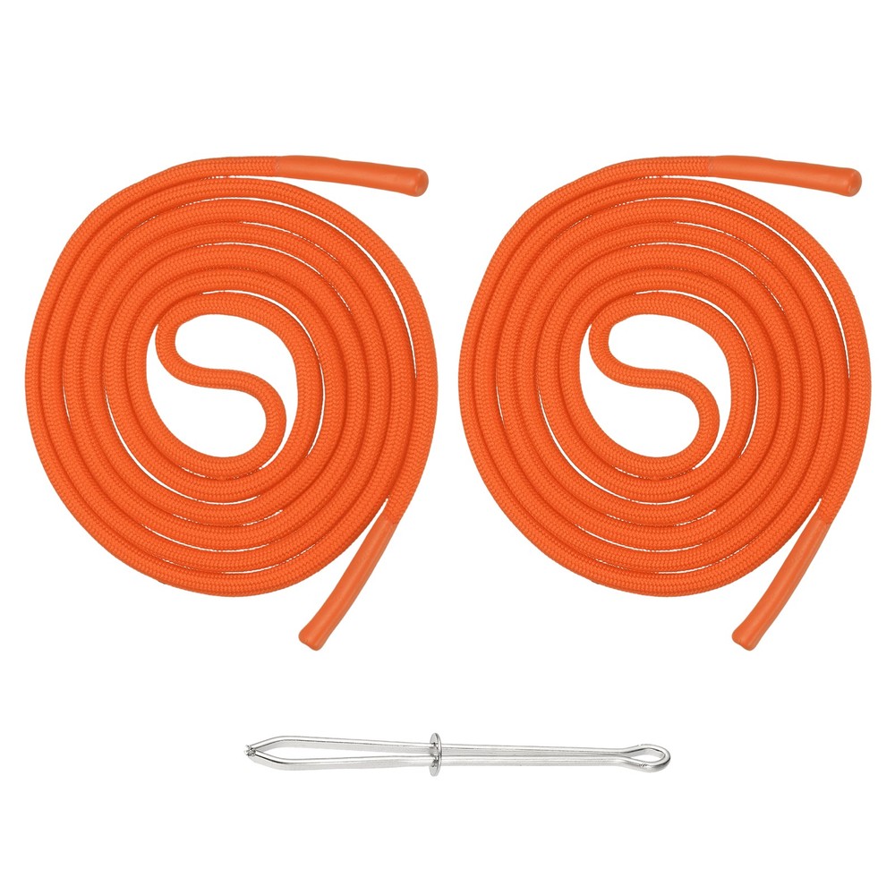 2pcs 53 Inch Drawstring Cords Hoodie String with Easy Threader Light Orange