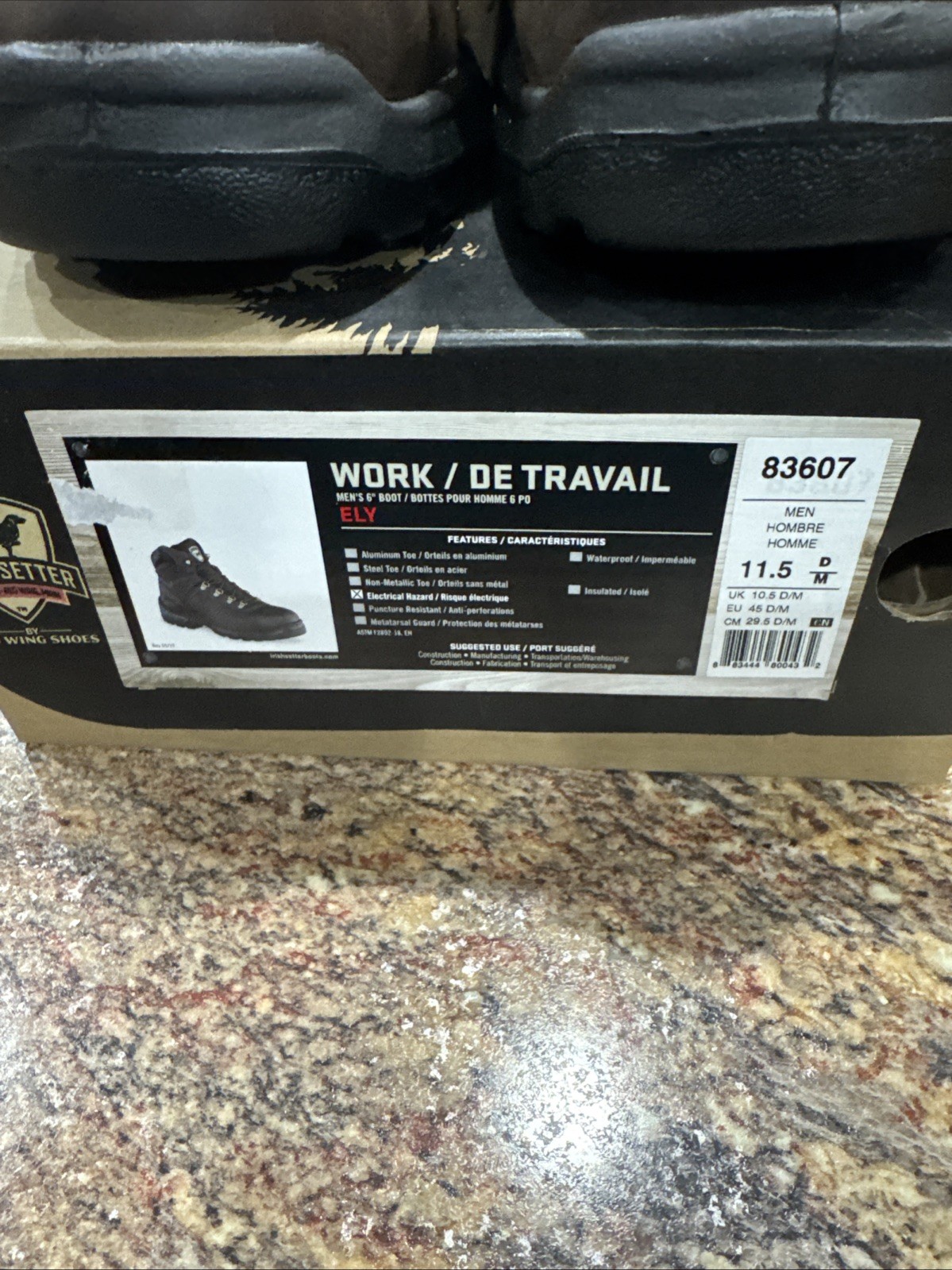 Irish Setter Ely 83607 Electrical Hazard Work Boots Brown 11.5 D/M