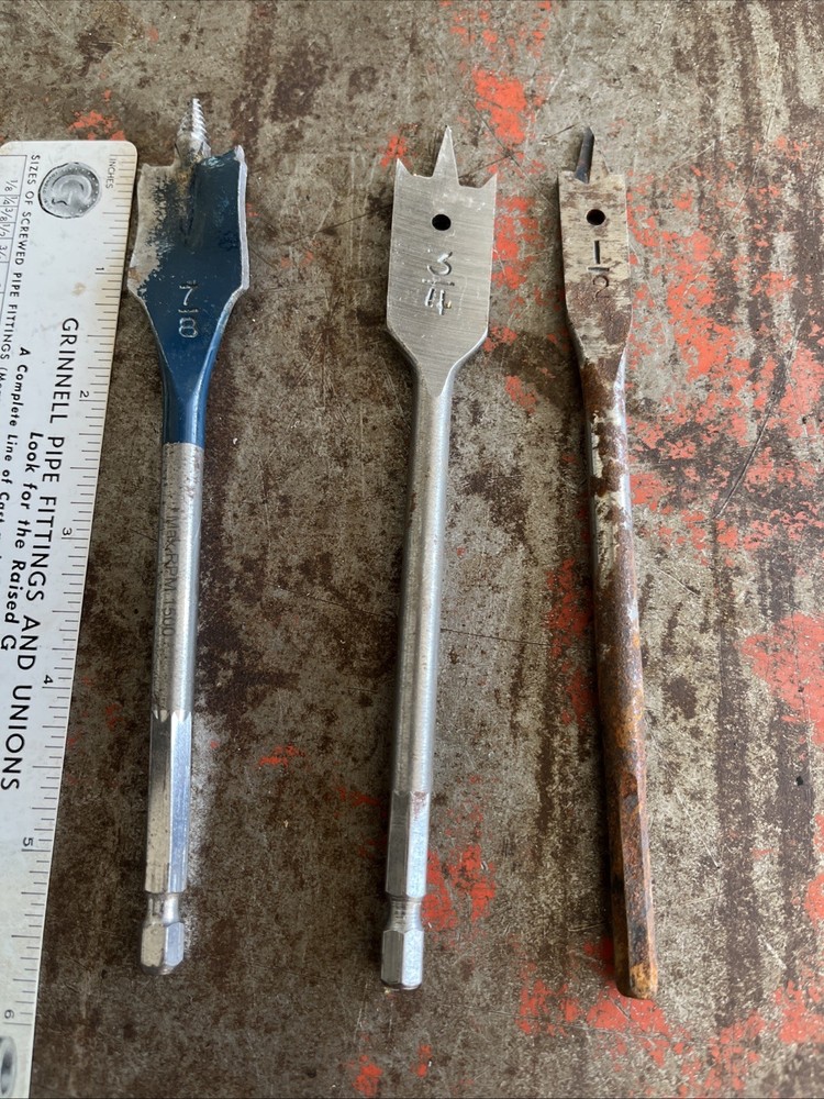 Various boring wood, bits, flapper, bits, Corbetts, electrical and plumbing