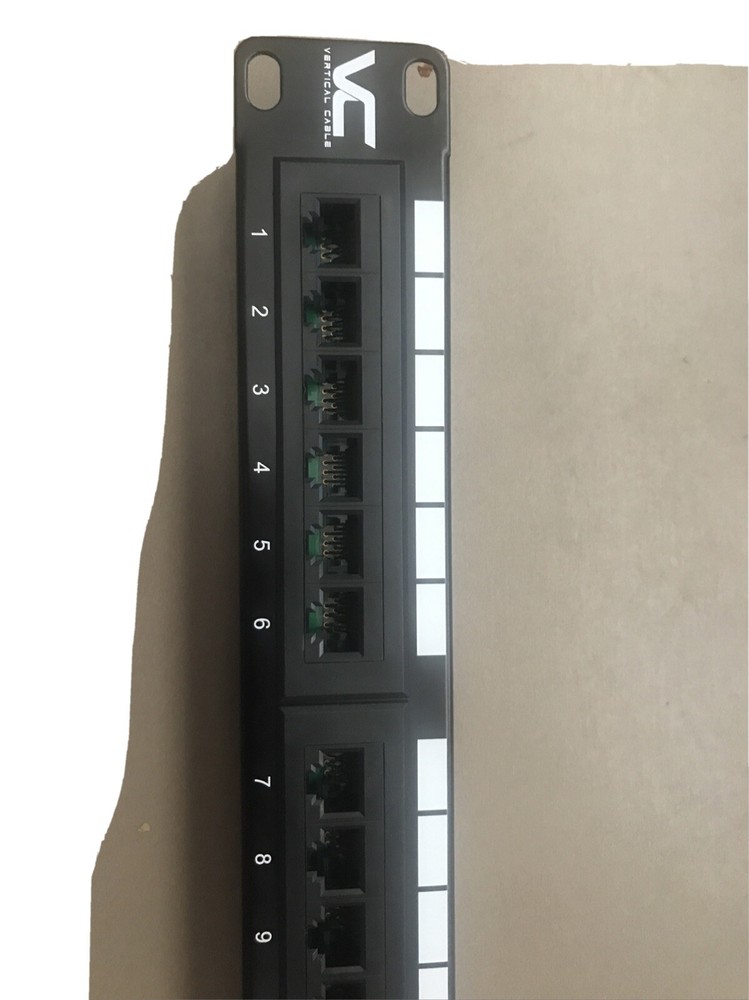Vertical Cable Cat5e 24 Port 19" Horizontal Rackmount 1U Patch Panel, 23C