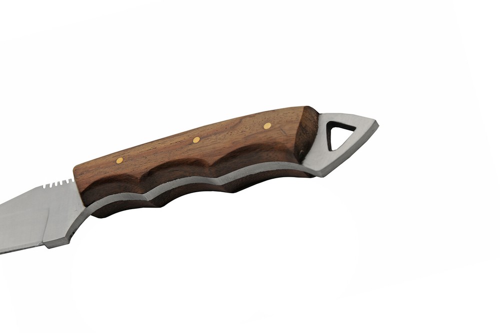Fixed Blade Knife | 7" Overall Woodsman Trailing Sharp Blade Ergonomic Grip Camp