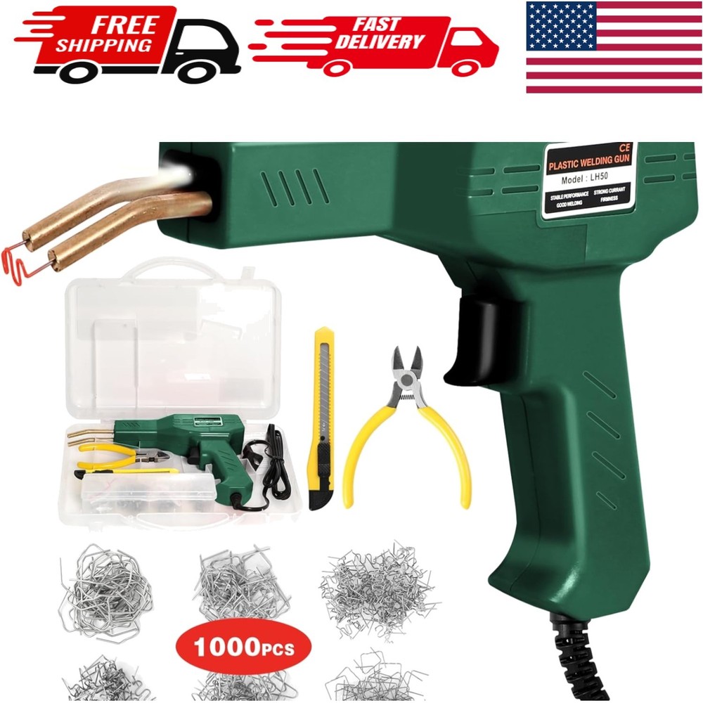 Plastic Welding Kit with 1000 Staples - Quick, Versatile, Portable