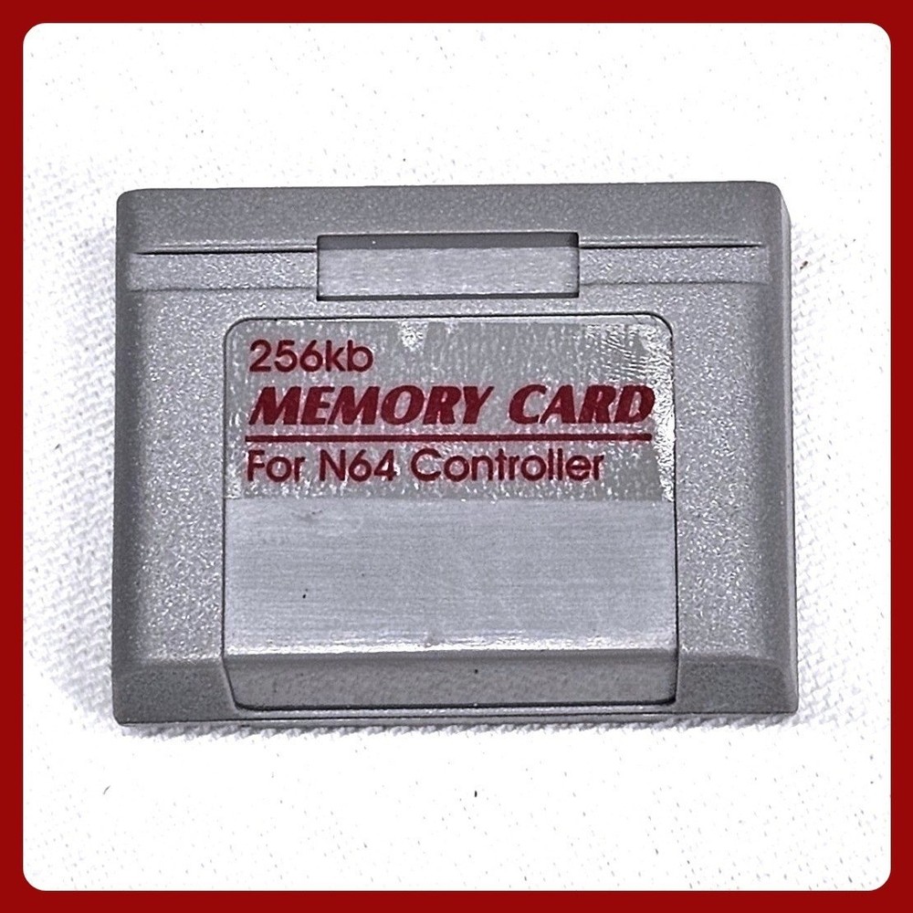 256kb Memory Card for N64 Controller Gray Storage Accessory Pak Pak SZ Small