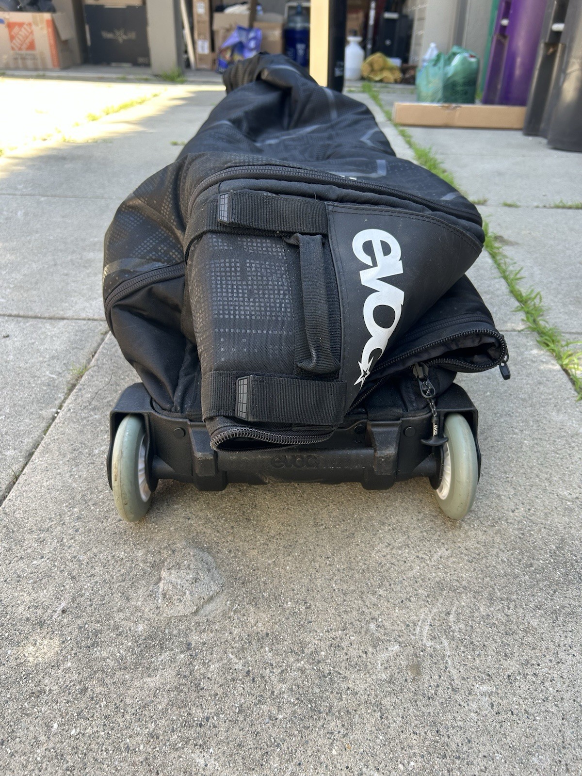 EVOC Bike Transport Bag Black Nylon with Wheels, Carry Handle, Zip Closure