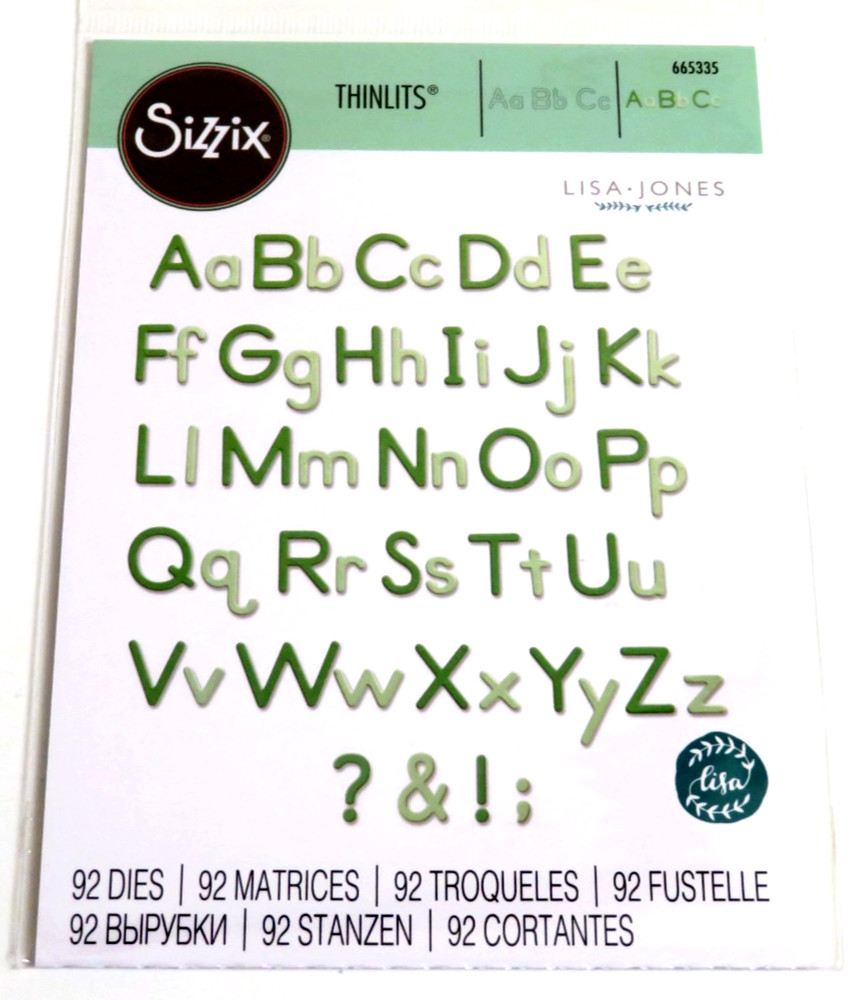 NEW Sizzix ESSENTIAL TYPE Thinlits Dies 665335 UPPER & LOWER ALPHABET SET Multi