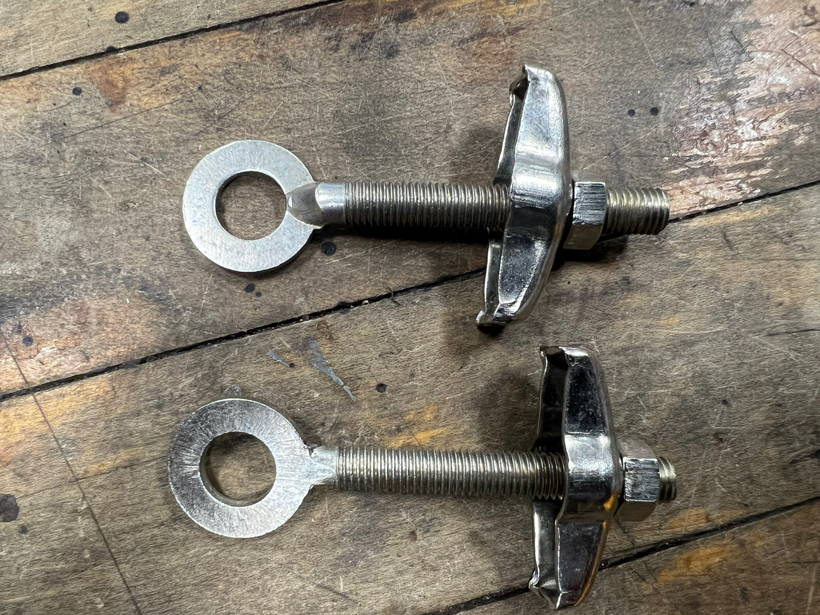 NOS Vintage Axle Chain Adjusters 3/8" Tensioner Track Wood Rim Balloon Antique