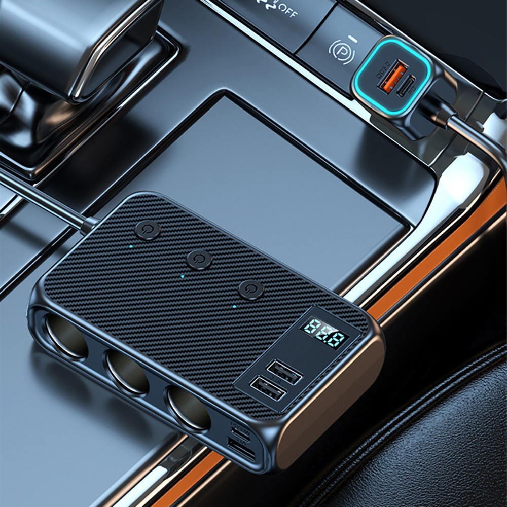 Car Cigarette Lighter Socket Splitter USB-C Fast Charger Power Adapter Outlet