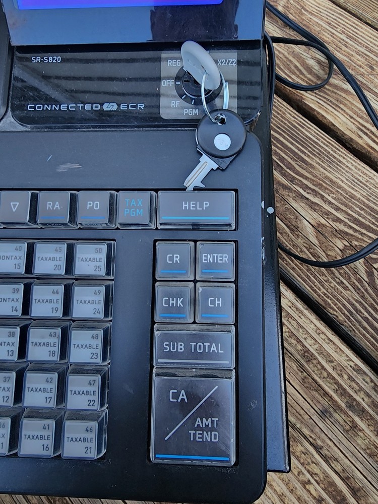 Casio SR-S820 Cash Register. Working. Operator and Programming Keys.