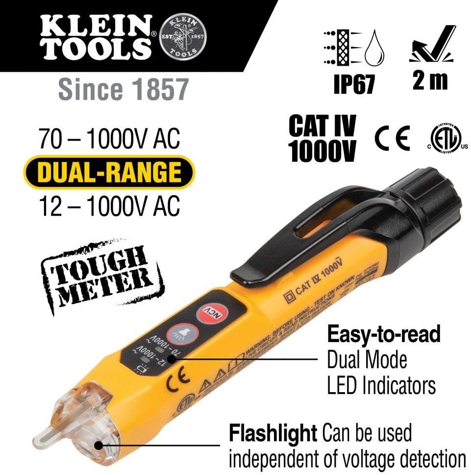 Klein Tools Electrical Test Kit with Voltage Detector Black, Red, yellow