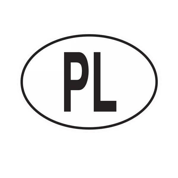 PL Poland Country Code Oval Sticker Decal