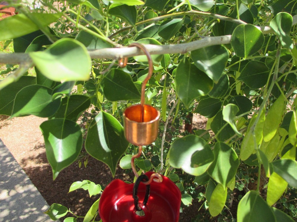 2 ANT MOATS FOR HUMMINGBIRD FEEDERS hand made from SOLID COPPER ! USA !