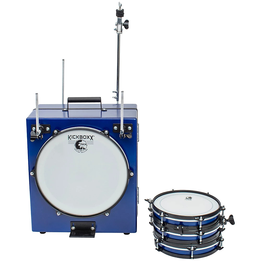 Toca KickBoxx Pro Suitcase Drum Set Cobalt Blue
