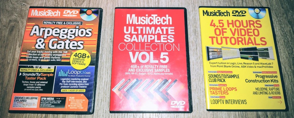 3 MusicTech  SAMPLES SOFTWARE DVD Rom BUNDLE for PC or MAC