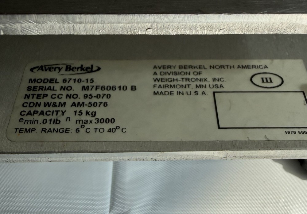 Avery Berkel 6708 30lbs Digital Scale