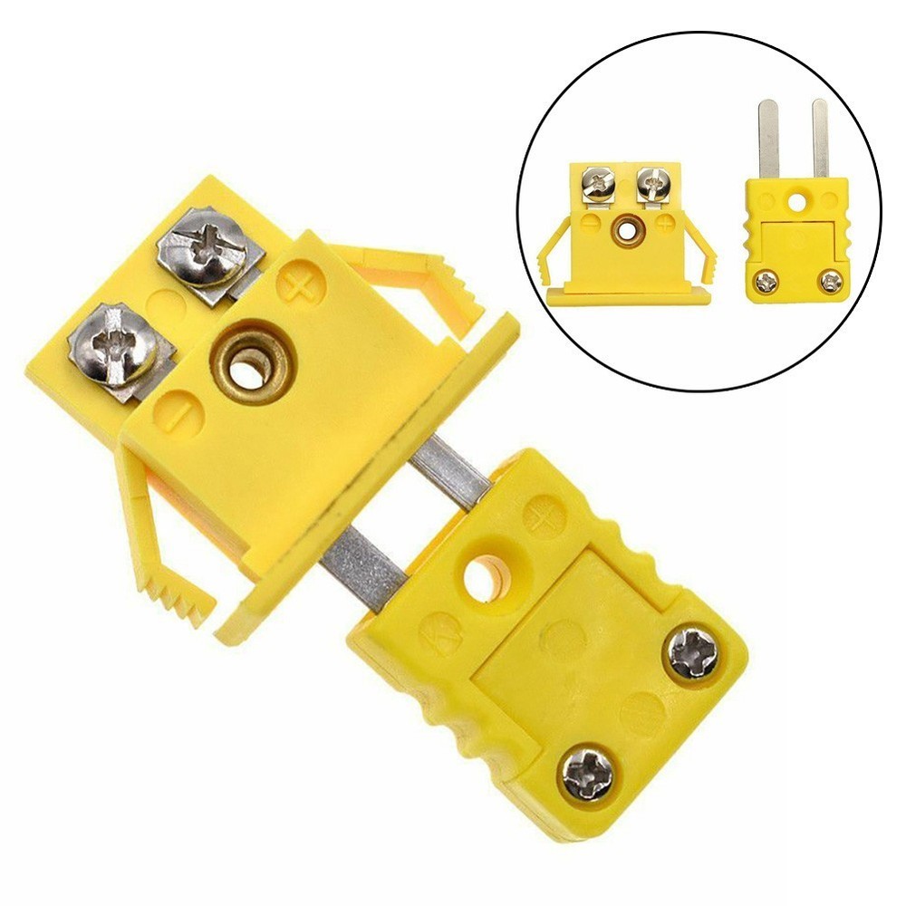 K Type Thermocouple Miniature Socket Yellow 1 Set Panel Mount Portable