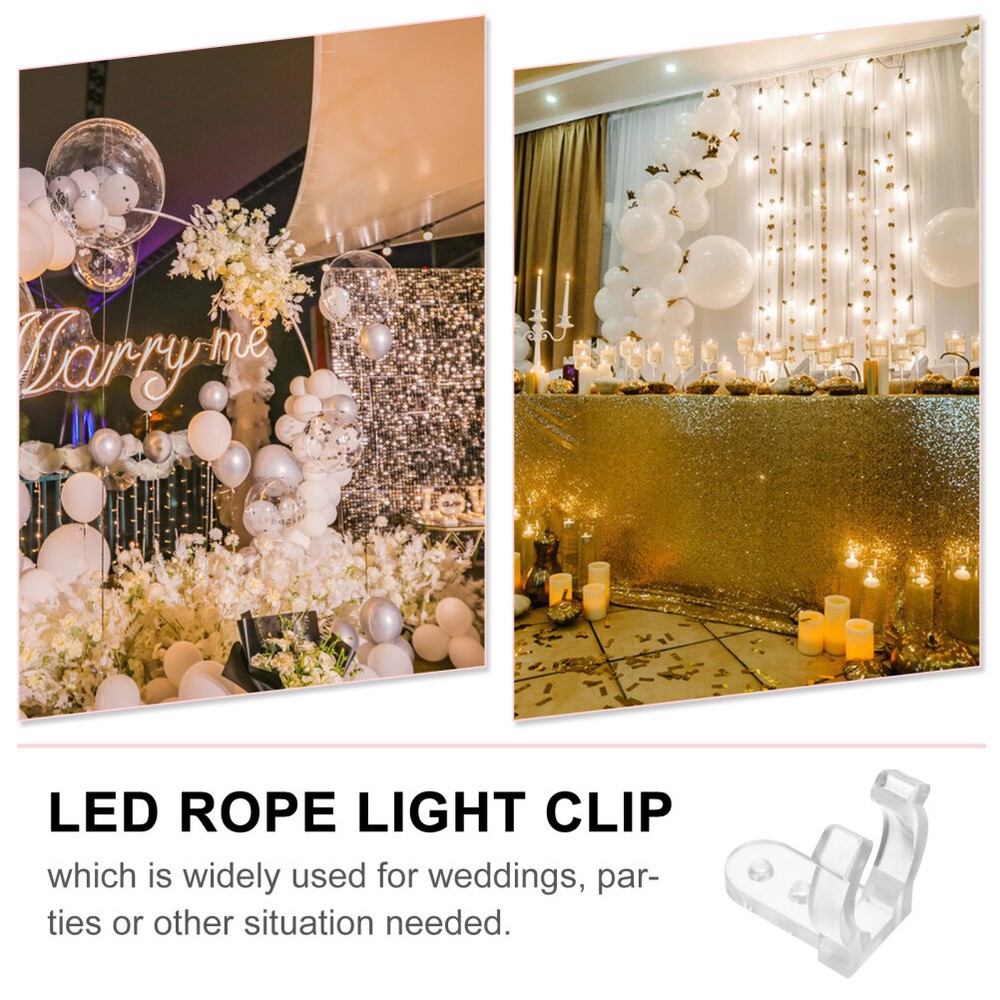 100 Pcs LED Rope Light Clips Holder LED Rope Light Mounting Clips