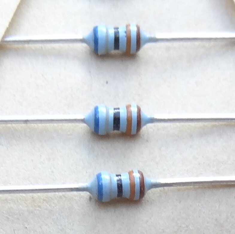 4 pcs 1/8 W, 1% Metal Film Resistors, Axial .Select value from pull down menu