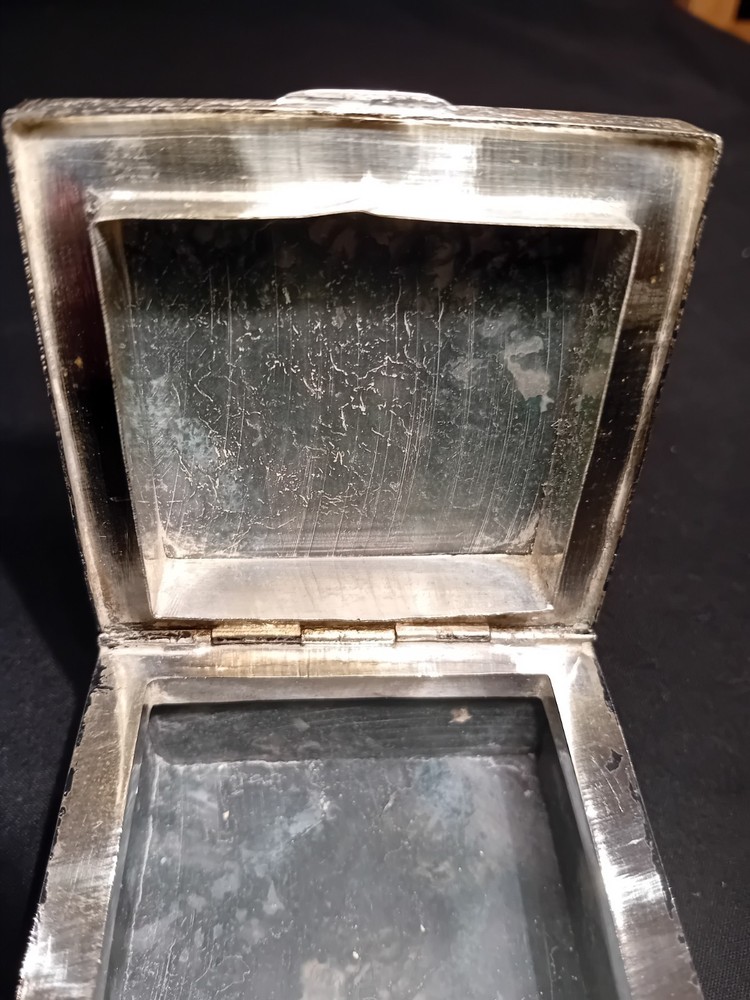 Fabulous Moss Agate & Silver Metal Box.