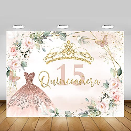 Quinceanera Birthday Backdrop for Sweet Girl Mis 7x5ft (82x60 inch) Pink