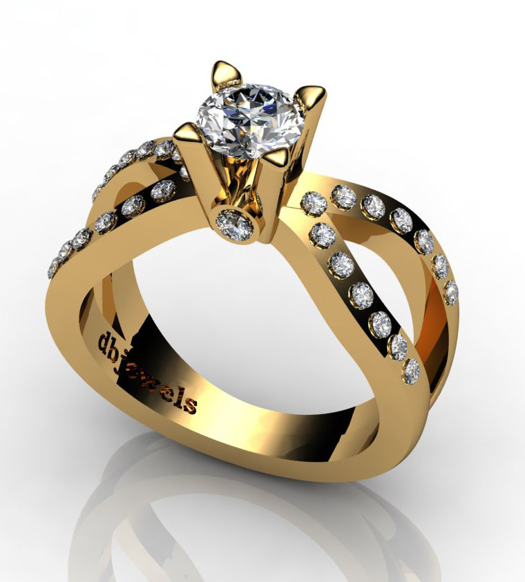18K gold RING SETTING for Diamond or Gemstone DR0237