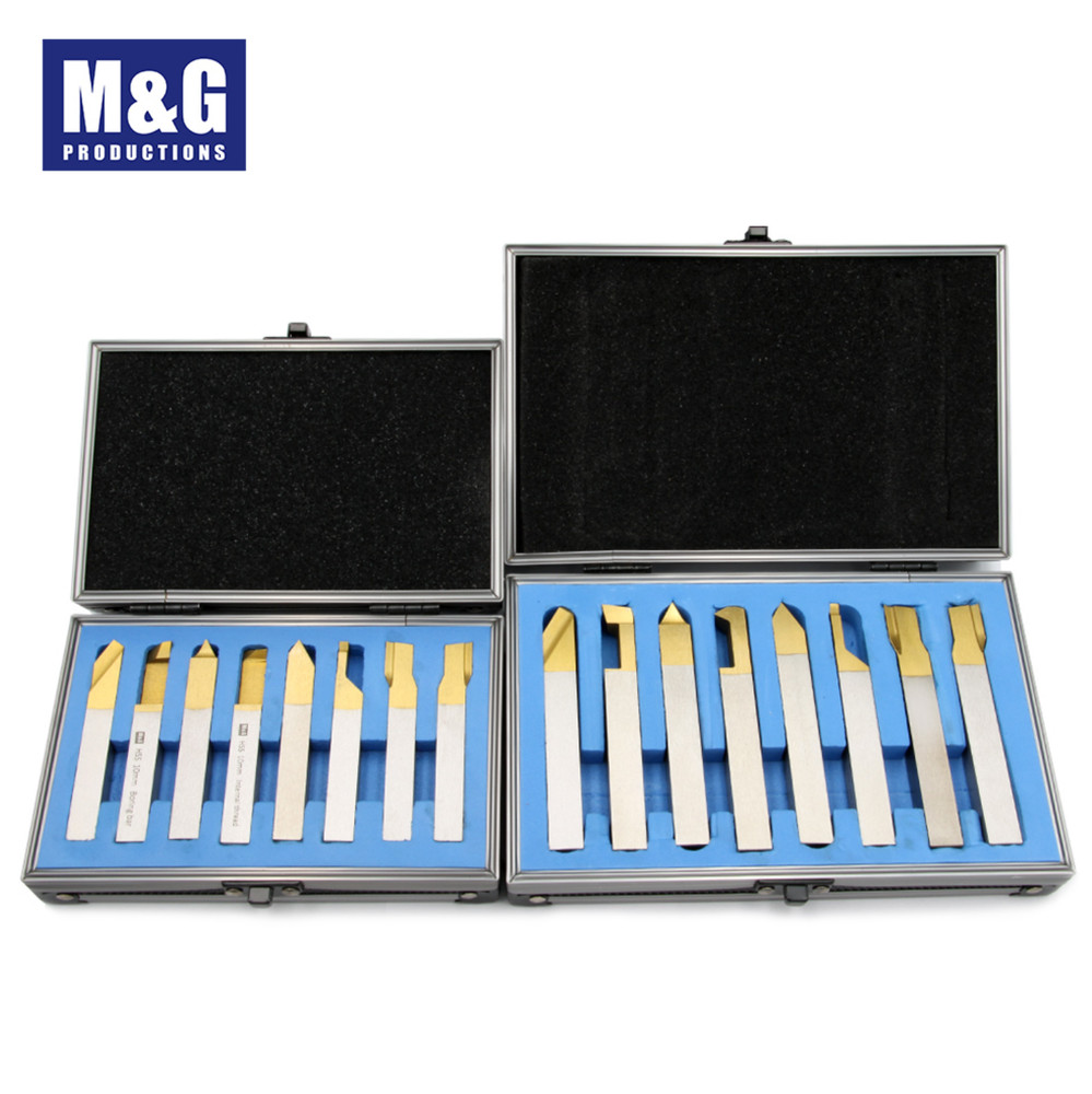 8pcs Solid HSS Tool Turning Set TiN Coated