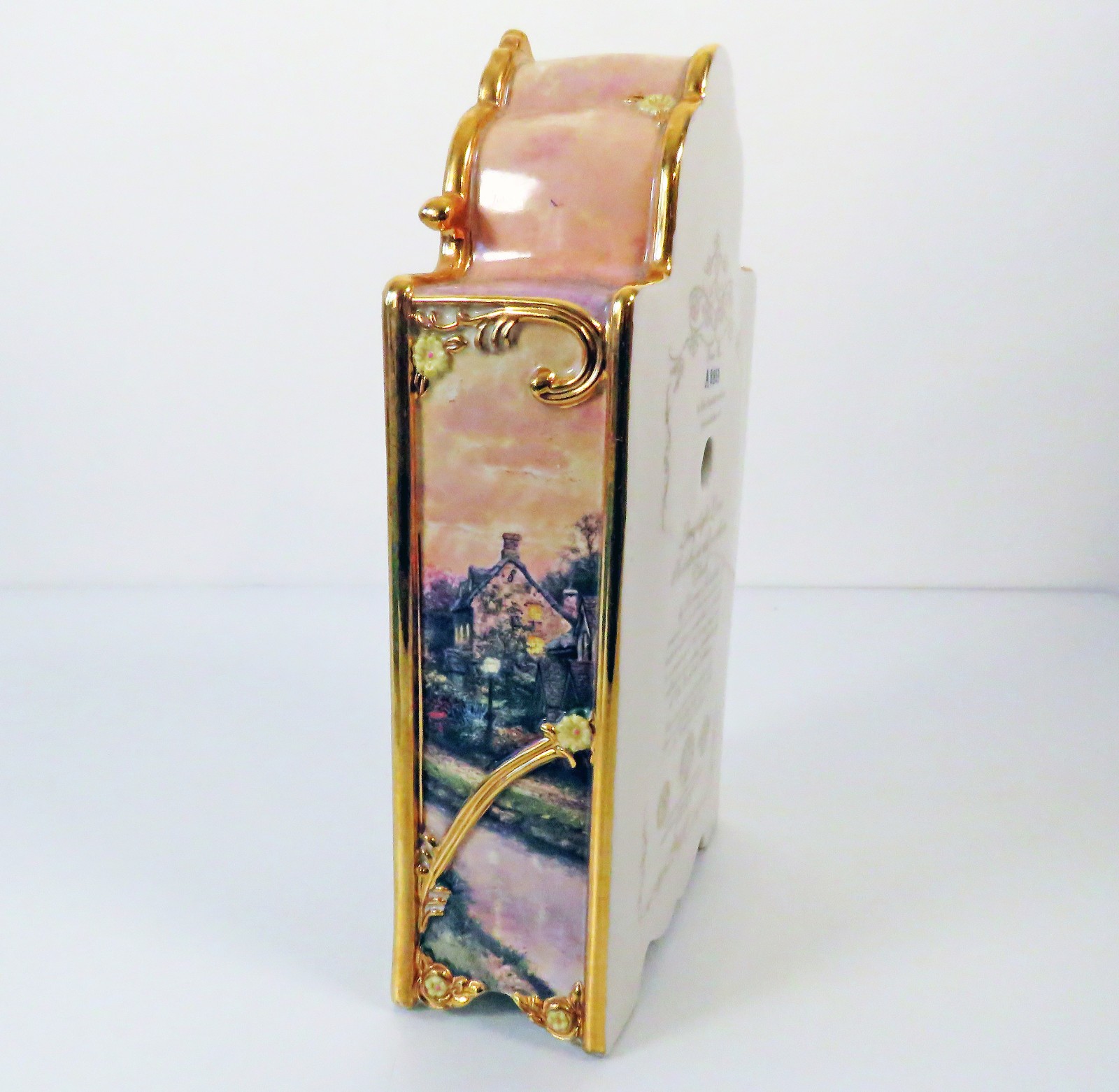 Bradford Exchange Thomas Kinkade Lamplight Lane Heirloom Porcelain Clock Ltd Ed