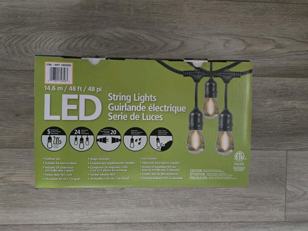 Feit Electric 48' LED Filament String Light 24 bulbs waterproof Indoor/outdoor