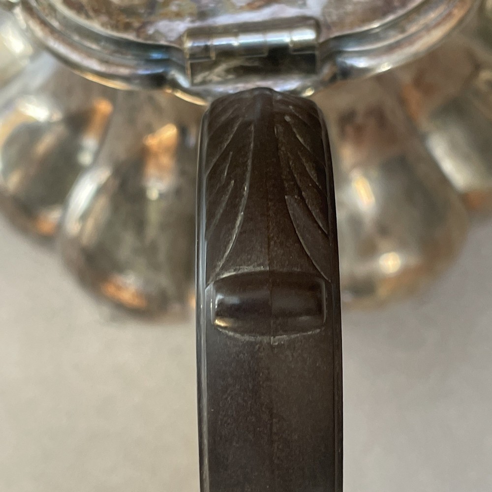 Vintage Silver-Plated Teapot, Oneida Heirloom Melon Pattern 10"