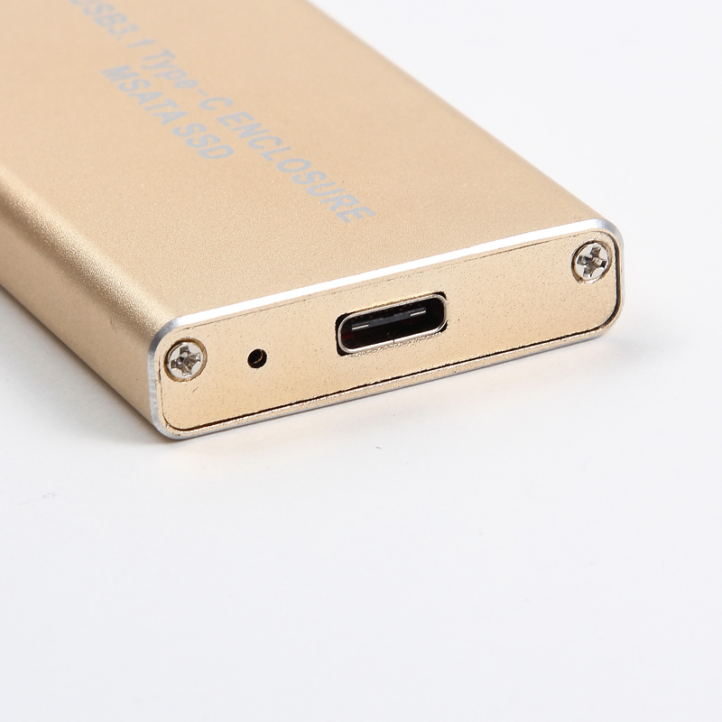 USB3.1 Type C to 50mm mSATA PCI-E Solid State Disk SSD Case Enclosure