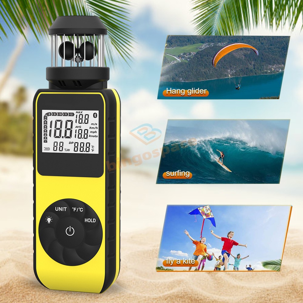 Digital Cup Anemometer 360° Rotation Handheld Anemometer Wind Speed Temperature
