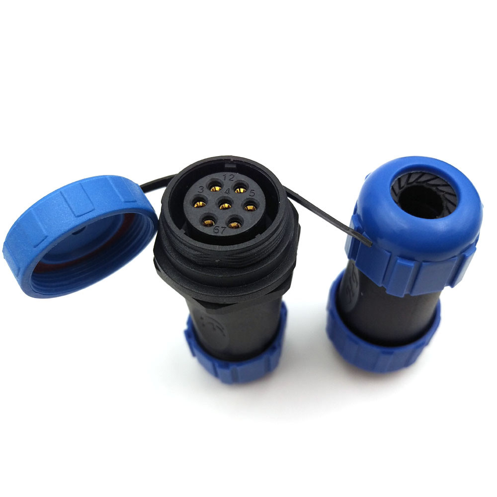 SP21 15A 500V 7Pin Waterproof Power Connector,Cable Wire Connector Plug Socket