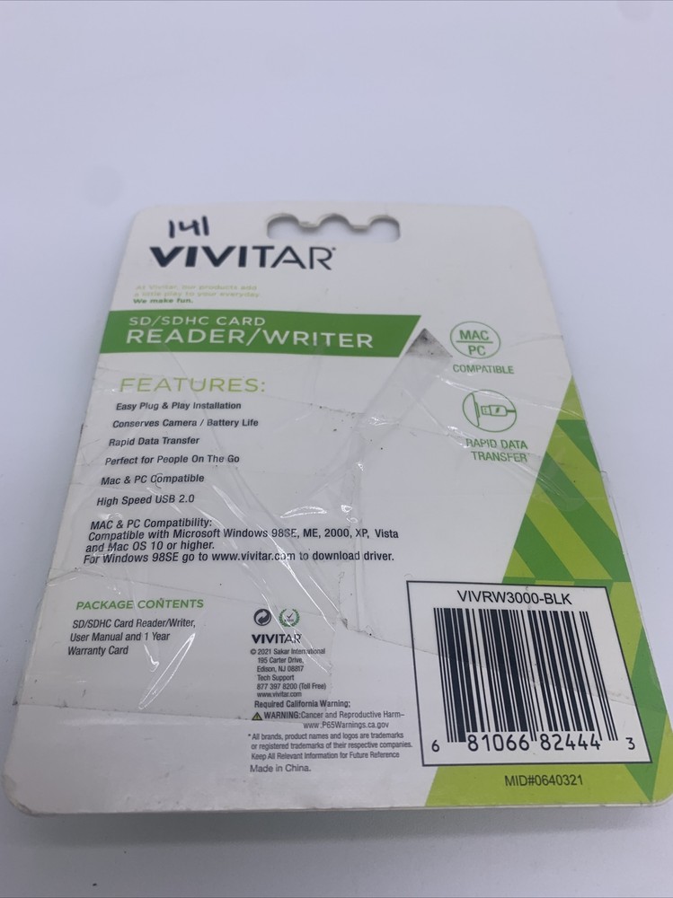 Vivitar Transfer It - SD/SDHC Card Reader/Writer MAC/PC