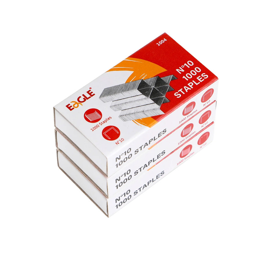3-Box Bulk Pack Eagle No 10 Staples, 3000 Pcs Office & School Binding - NEW