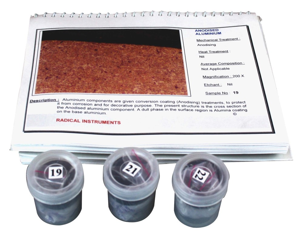 Standard Metallurgy Slides Reference Sample Kit for Microscope ‒ 23 Specimens