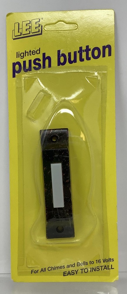 Lee Electrical BC293LWBZ Lighted Screw Back Rectangle Doorbell Push Button 16V