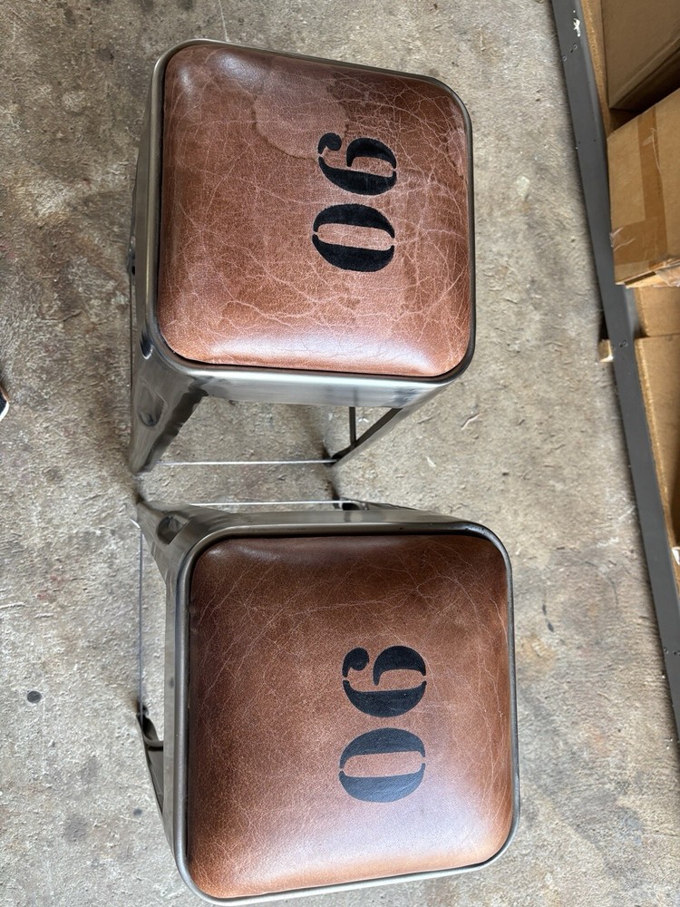 Counter stools (pair)  Metal And Leather