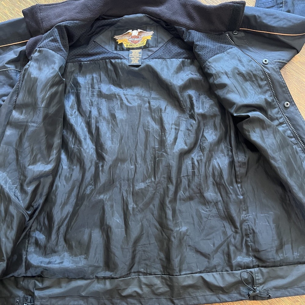 Harley Davidson Mens Rain Jacket Small Black PLEASE READ