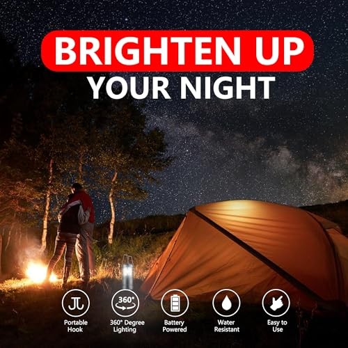 LED Camping Lantern ,Battery Powered Hanging Emergency Lantern for 4 Pack Grey