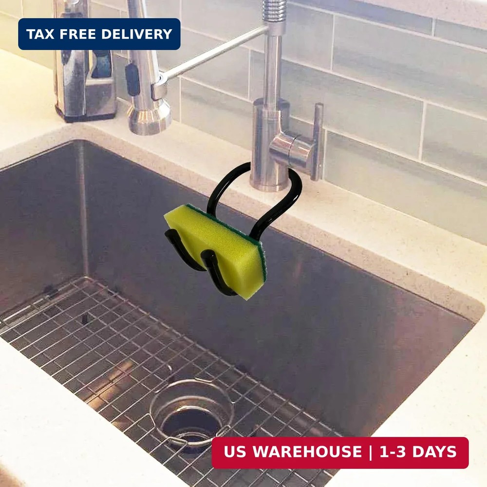 2 Pack Hanging Rustproof Sink Caddy & Sponge Holder, Adjustable Kitchen Dish wan