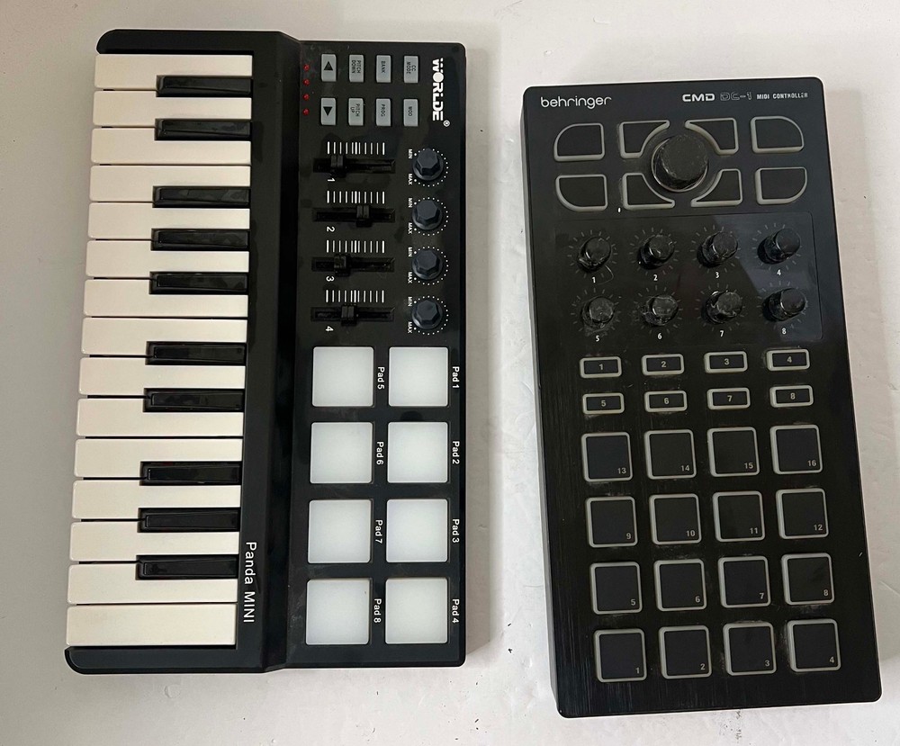 Behringer CMD DC-1 & Worlde Panda Mini DJ Midi controller lot