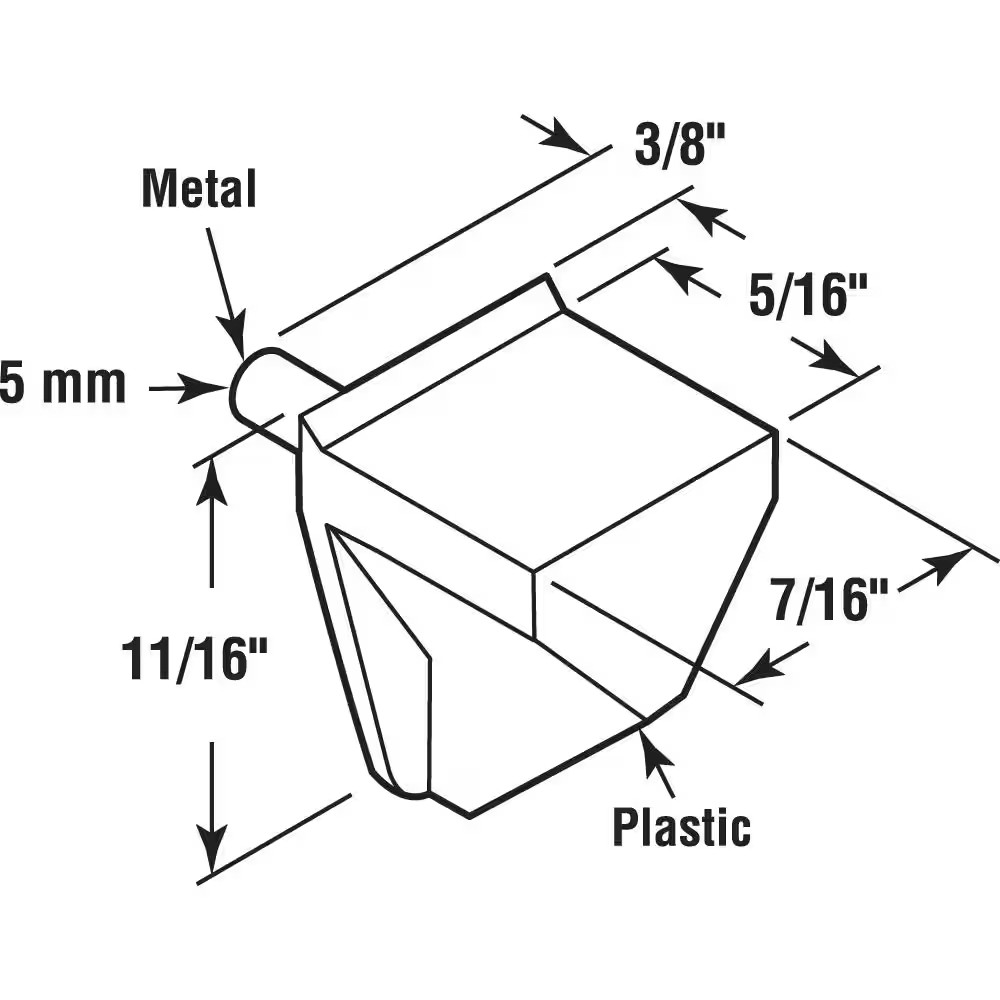 5 Mm White Plastic Shelf Support Peg (8-Pack)