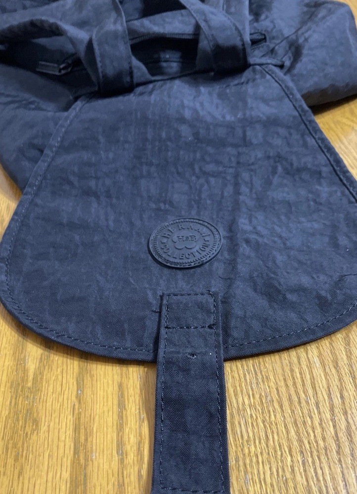 Hernan Bags Nylon Backpack Black Padded Adj. Straps 2 Buckle Pockets Drawstring