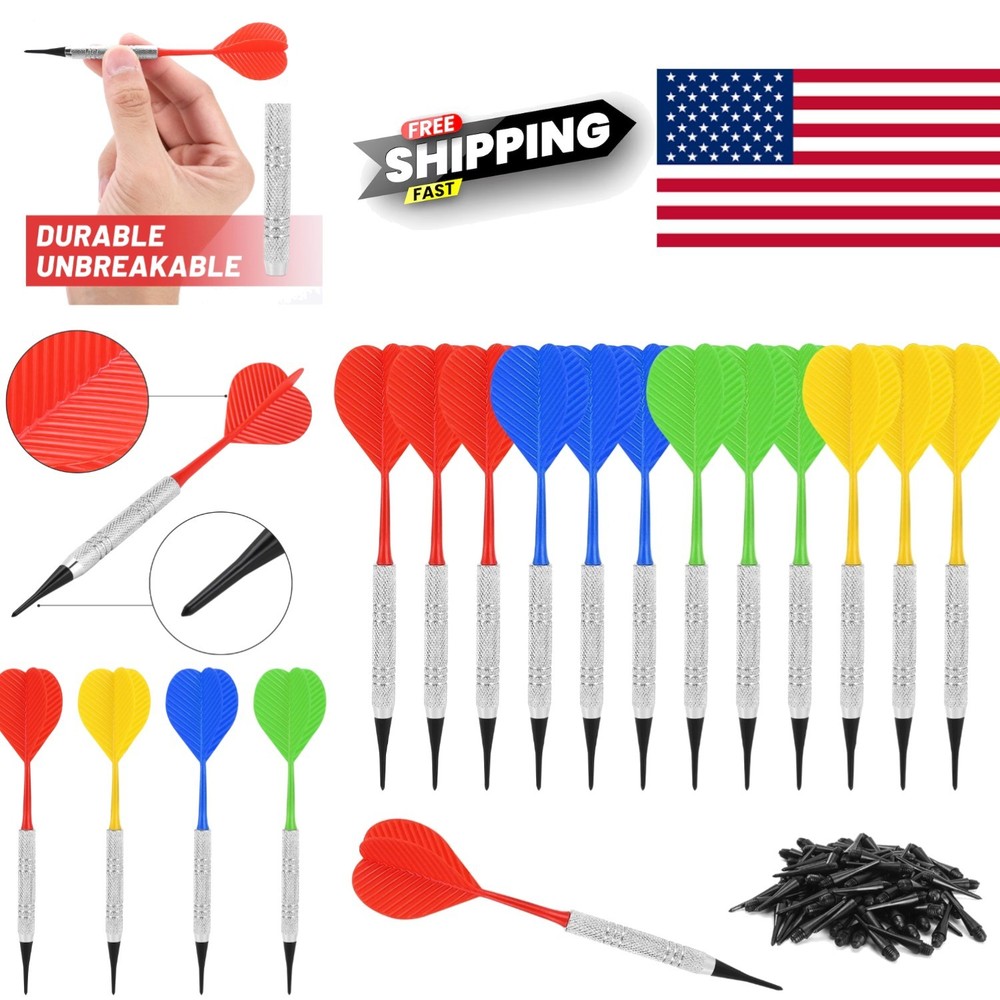 Soft Tip Darts Set with Extra 100 Black 2BA Tips for Electronic Dartboard
