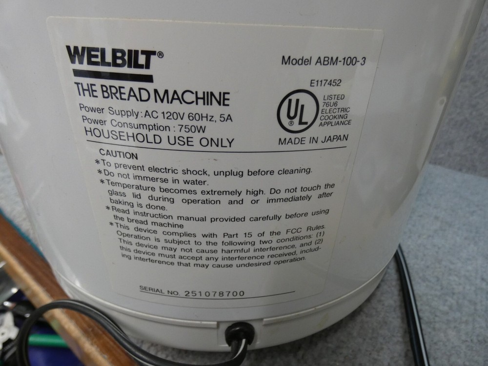 VINTAGE WELBILT R2D2 BREAD MACHINE ABM-100-3