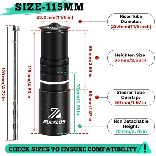 Adjustable Bike Stem Mountain Bike Stem Adjustable stem 145mm-Stem riser 115mm