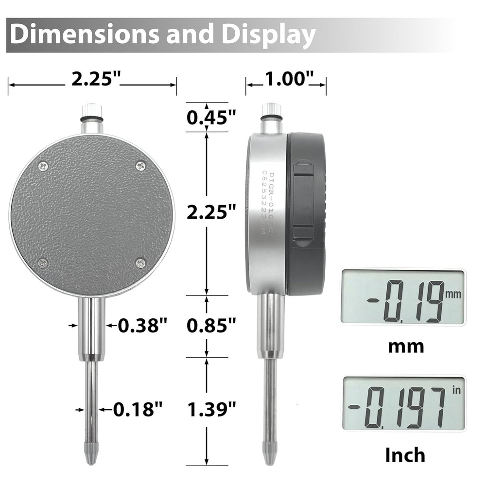 LCD Digital Indicator with Fine Resolution and Auto-Off Feature for Accuracy