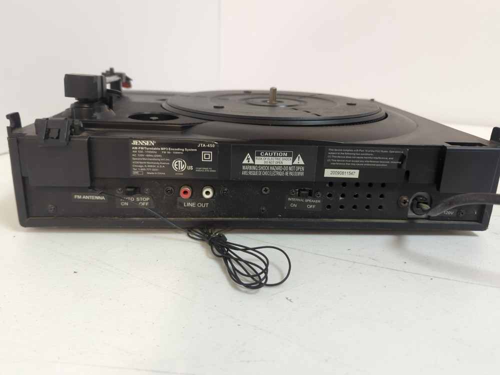 Jensen Record Player JTA-460 Digital Encoding System + AM/FM USB With Manual
