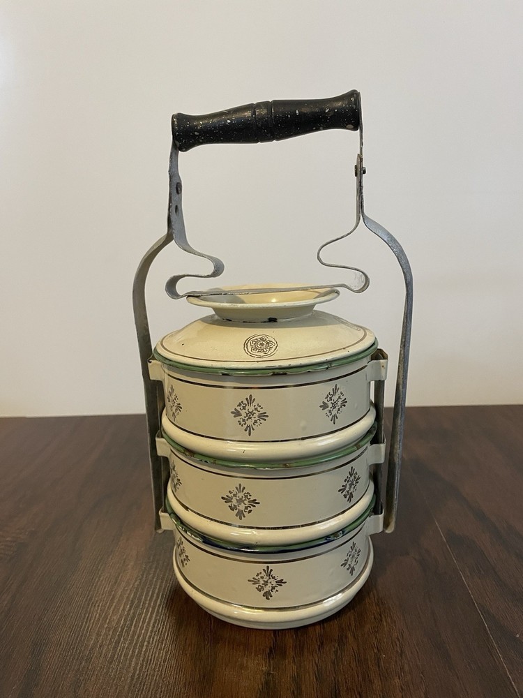TAN STACKING MINERS RAILROAD LUNCH PAIL