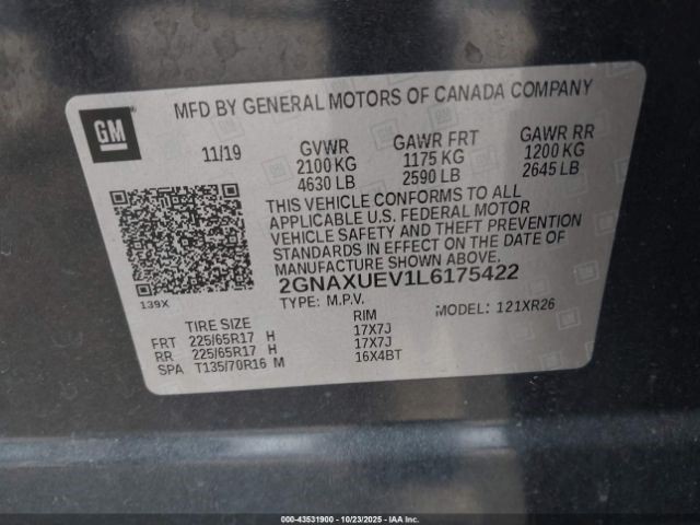 Fob/Remote Five Button Fits 18-20 EQUINOX 12588494