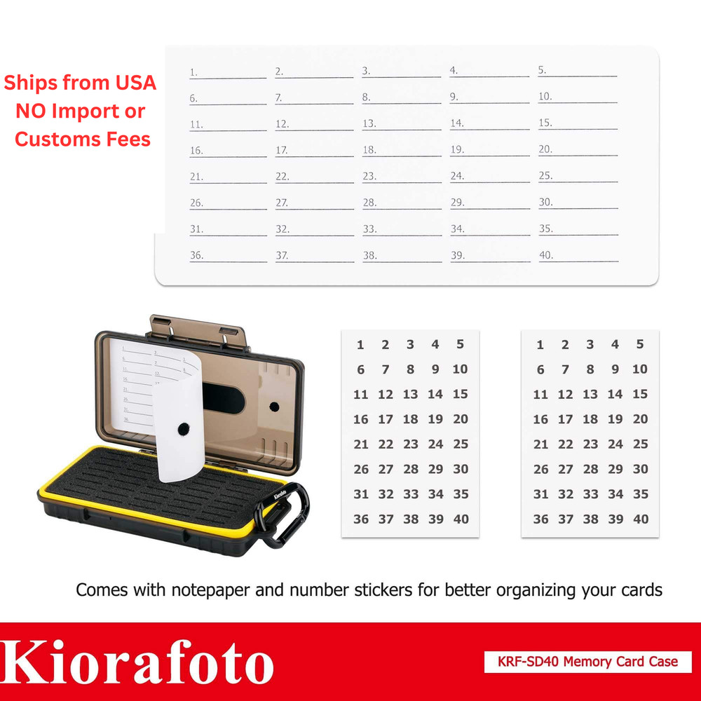 40 Slots Durable Memory Card Case Holder Organizer SD X 40, Yellow